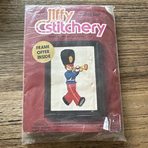 Vtg SEALED Jiffy Stitchery Embroidery Kits Bugle Boy 604 Soldier CHRISTMAS